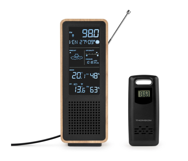 Thomson COSY Stacja pogodowa z radiem i głośnikiem BT czarna - 1521552 - zdjęcie